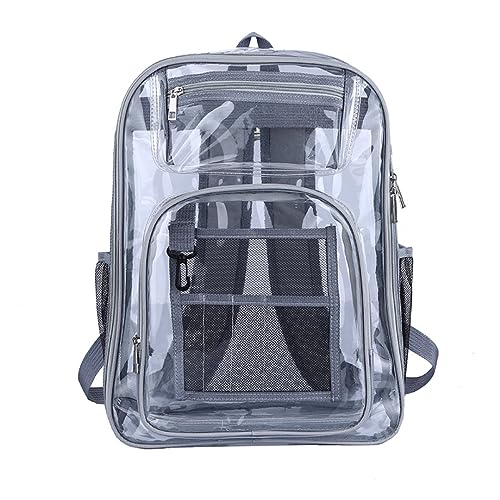 Clear Backpack Heavy Duty PVC Transparent Backpack with Reinforced Strap for College Workplace